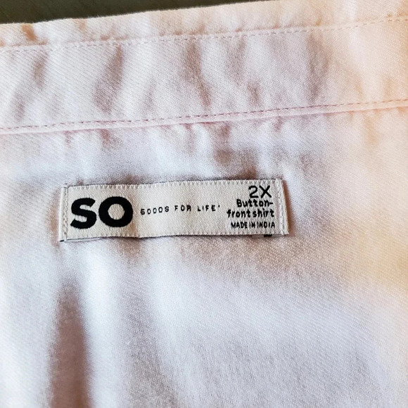 SO | Cropped Sleeveless Button Down Top in Strawberry sz 2X - Picture 6 of 8